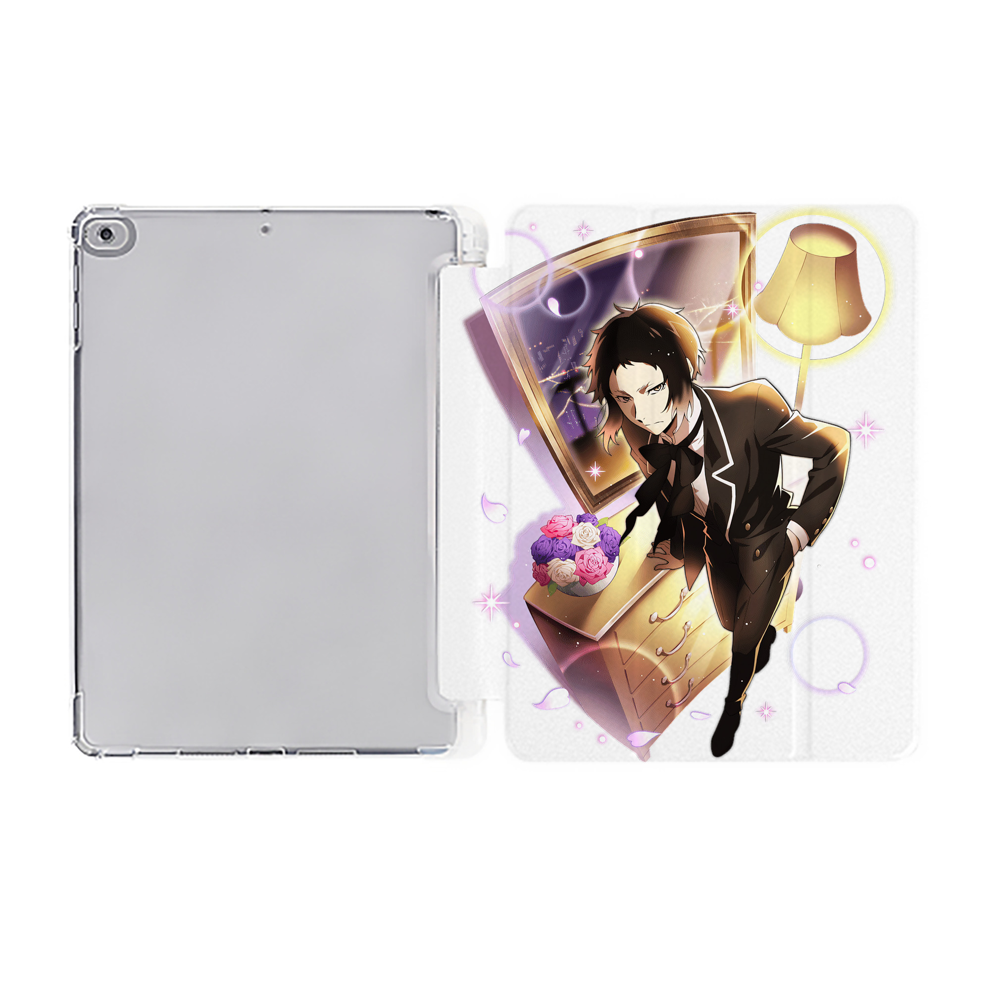 （画像用） 文豪ストレイドッグス Bungo Stray Dogs IPad ケース ペン収納付き 三つ折りスタンド PUレザー×シリコン 対応機種9.5/10.5/10.9インチ